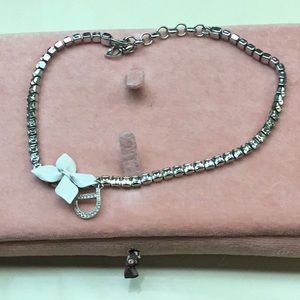 Christian Dior crystal choker with white flower